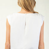 Sleeveless Blouse Top - Off White-Tops- Hometown Style HTS, women's in store and online boutique located in Ingersoll, Ontario