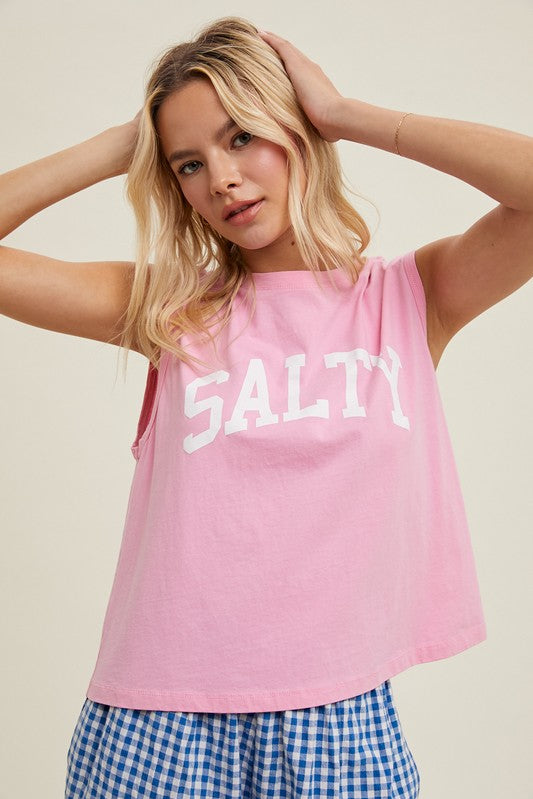 Salty Tank-Casual Tops- Hometown Style HTS, women's in store and online boutique located in Ingersoll, Ontario
