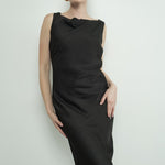 Cowl Satin Midi Dress - Black-dress- Hometown Style HTS, women's in store and online boutique located in Ingersoll, Ontario