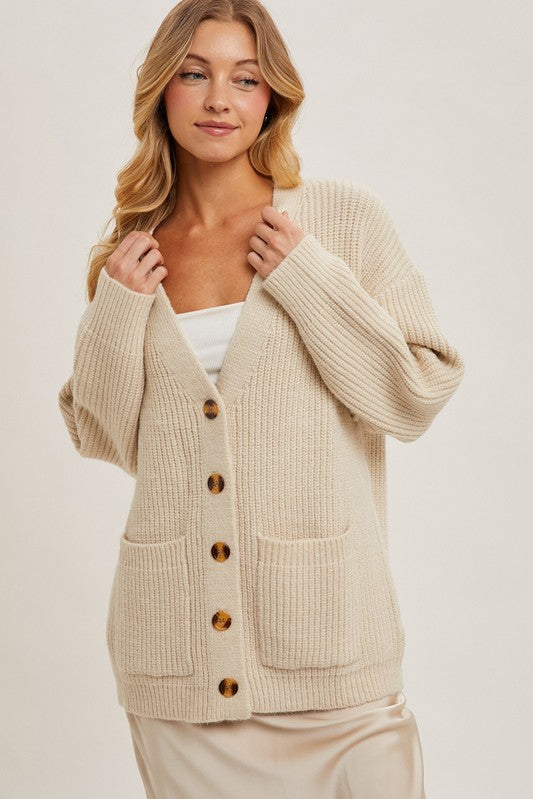 Button Down Ribbed Sweater Cardi- Hometown Style HTS, women's in store and online boutique located in Ingersoll, Ontario