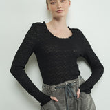 Floral Lace Top - Black-Tops- Hometown Style HTS, women's in store and online boutique located in Ingersoll, Ontario