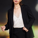 Knit Long Sleeve Blazer - Black-Blazer- Hometown Style HTS, women's in store and online boutique located in Ingersoll, Ontario
