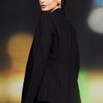 Knit Long Sleeve Blazer - Black-Blazer- Hometown Style HTS, women's in store and online boutique located in Ingersoll, Ontario