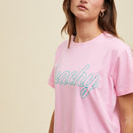 Beachy Tee-Casual Tops- Hometown Style HTS, women's in store and online boutique located in Ingersoll, Ontario