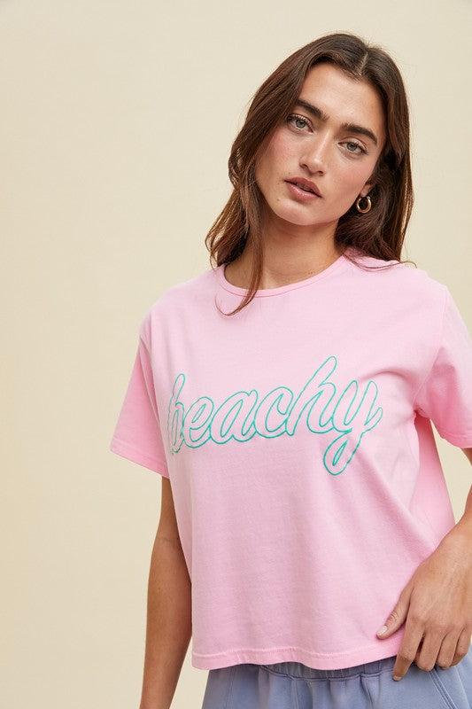 Beachy Tee-Casual Tops- Hometown Style HTS, women's in store and online boutique located in Ingersoll, Ontario