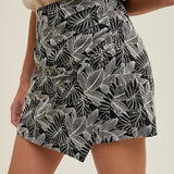 Jacquard Skort - Black/Cream-skirt- Hometown Style HTS, women's in store and online boutique located in Ingersoll, Ontario