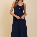 Front Tie Maxi Dress - Navy-dress- Hometown Style HTS, women's in store and online boutique located in Ingersoll, Ontario