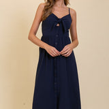 Front Tie Maxi Dress - Navy-dress- Hometown Style HTS, women's in store and online boutique located in Ingersoll, Ontario