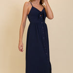 Front Tie Maxi Dress - Navy-dress- Hometown Style HTS, women's in store and online boutique located in Ingersoll, Ontario