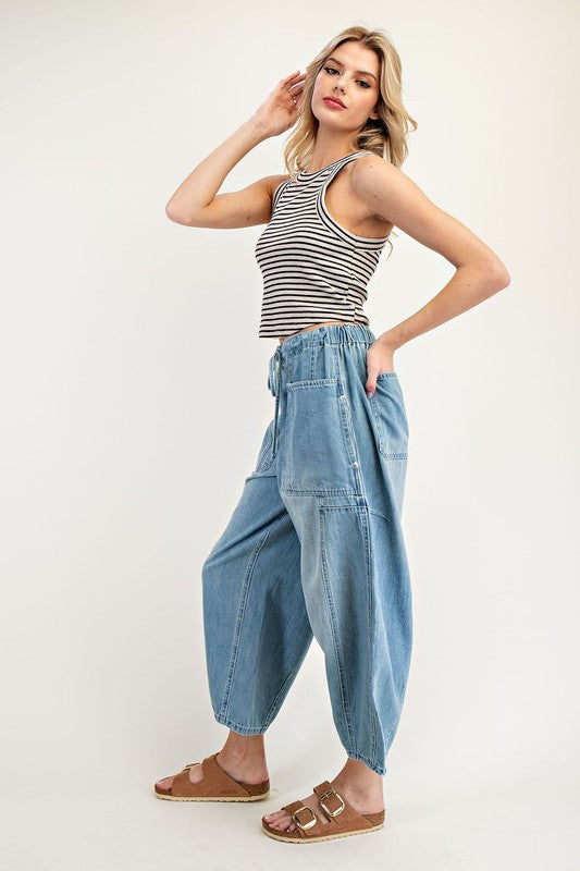 Front Tie Barrel-Pants- Hometown Style HTS, women's in store and online boutique located in Ingersoll, Ontario