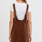 Casual Overall Corduroy Dress - Brown-Casual Dresses- Hometown Style HTS, women's in store and online boutique located in Ingersoll, Ontario