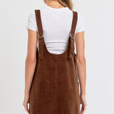 Casual Overall Corduroy Dress - Brown-Casual Dresses- Hometown Style HTS, women's in store and online boutique located in Ingersoll, Ontario