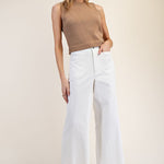 Straight Leg, Front Pocket - White-Pants- Hometown Style HTS, women's in store and online boutique located in Ingersoll, Ontario