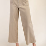 Straight Leg, Front Pocket - Taupe-Pants- Hometown Style HTS, women's in store and online boutique located in Ingersoll, Ontario