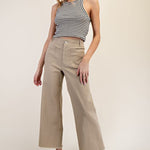 Straight Leg, Front Pocket - Taupe-Pants- Hometown Style HTS, women's in store and online boutique located in Ingersoll, Ontario