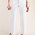 Straight Leg, Front Pocket - White-Pants- Hometown Style HTS, women's in store and online boutique located in Ingersoll, Ontario