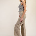 Straight Leg, Front Pocket - Taupe-Pants- Hometown Style HTS, women's in store and online boutique located in Ingersoll, Ontario