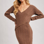 Cable Crossover Knit Dress - Coco-dress- Hometown Style HTS, women's in store and online boutique located in Ingersoll, Ontario