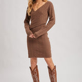 Cable Crossover Knit Dress - Coco-dress- Hometown Style HTS, women's in store and online boutique located in Ingersoll, Ontario