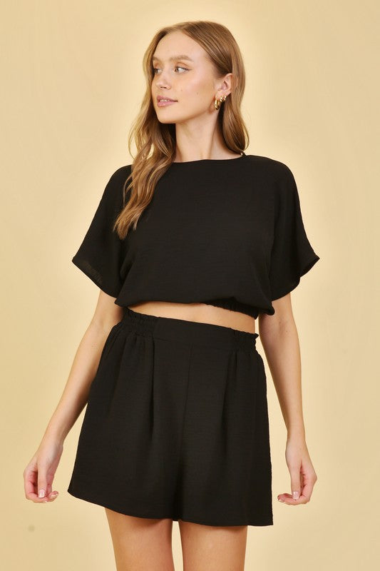 Cropped Airflow Top - Black-Tops- Hometown Style HTS, women's in store and online boutique located in Ingersoll, Ontario