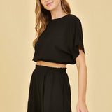 Cropped Airflow Top - Black-Tops- Hometown Style HTS, women's in store and online boutique located in Ingersoll, Ontario