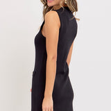 Sleeveless Knit Dress - Black-dress- Hometown Style HTS, women's in store and online boutique located in Ingersoll, Ontario