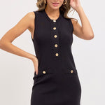 Sleeveless Knit Dress - Black-dress- Hometown Style HTS, women's in store and online boutique located in Ingersoll, Ontario
