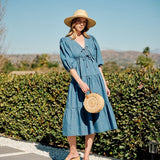 Denim Tiered Midi Dress-dress- Hometown Style HTS, women's in store and online boutique located in Ingersoll, Ontario