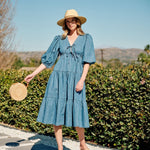 Denim Tiered Midi Dress-dress- Hometown Style HTS, women's in store and online boutique located in Ingersoll, Ontario