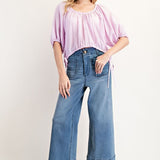 Puff Sleeve Scoop Neck - Lilac-blouse- Hometown Style HTS, women's in store and online boutique located in Ingersoll, Ontario