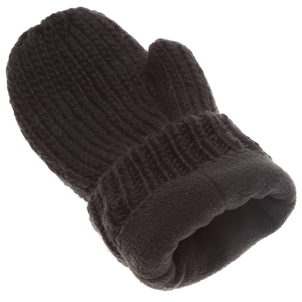 Winter Gloves Cable Knit Mittens with Fleece Lined - BROWN-Accessories- Hometown Style HTS, women's in store and online boutique located in Ingersoll, Ontario