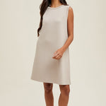 Scuba A-line Mini Tank Dress - Stone- Hometown Style HTS, women's in store and online boutique located in Ingersoll, Ontario