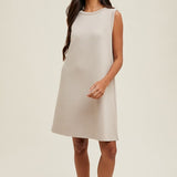 Scuba A-line Mini Tank Dress - Stone- Hometown Style HTS, women's in store and online boutique located in Ingersoll, Ontario