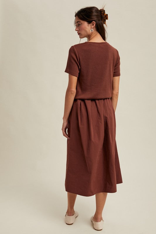 Mixed Media Sweater Midi Dress- Hometown Style HTS, women's in store and online boutique located in Ingersoll, Ontario