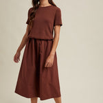 Mixed Media Sweater Midi Dress-dress- Hometown Style HTS, women's in store and online boutique located in Ingersoll, Ontario