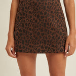Leopard Suede Mini Skirt - Espresso-skirt- Hometown Style HTS, women's in store and online boutique located in Ingersoll, Ontario
