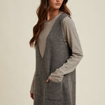 Brushed Knit Sweater Mini Dress - Charcoal-Dress- Hometown Style HTS, women's in store and online boutique located in Ingersoll, Ontario