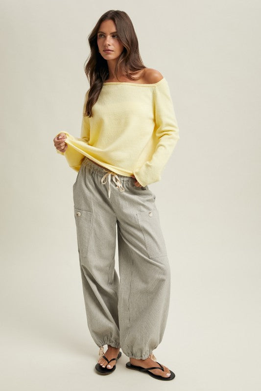 One Shoulder Knit Top - Daisy-Casual Tops- Hometown Style HTS, women's in store and online boutique located in Ingersoll, Ontario