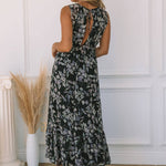 Floral Open Back Maxi Dress - Black-dress- Hometown Style HTS, women's in store and online boutique located in Ingersoll, Ontario