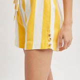Stripe Short - Yellow-Shorts- Hometown Style HTS, women's in store and online boutique located in Ingersoll, Ontario