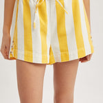 Stripe Short - Yellow-Shorts- Hometown Style HTS, women's in store and online boutique located in Ingersoll, Ontario