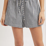 Striped Cotton Shorts-Bottoms- Hometown Style HTS, women's in store and online boutique located in Ingersoll, Ontario