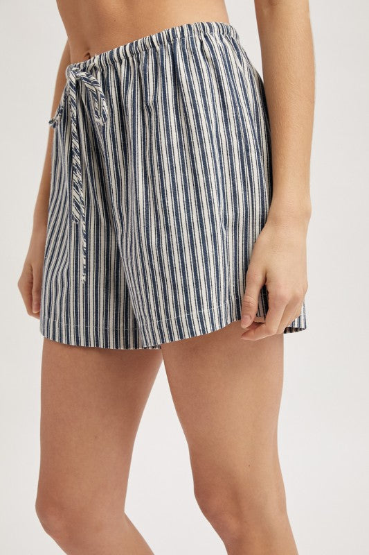 Striped Cotton Shorts-Bottoms- Hometown Style HTS, women's in store and online boutique located in Ingersoll, Ontario