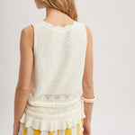 Textured Sweater Tank Top - White-Casual Tops- Hometown Style HTS, women's in store and online boutique located in Ingersoll, Ontario