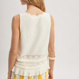 Textured Sweater Tank Top - White-Casual Tops- Hometown Style HTS, women's in store and online boutique located in Ingersoll, Ontario