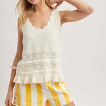 Textured Sweater Tank Top - White-Casual Tops- Hometown Style HTS, women's in store and online boutique located in Ingersoll, Ontario