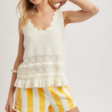 Textured Sweater Tank Top - White-Casual Tops- Hometown Style HTS, women's in store and online boutique located in Ingersoll, Ontario