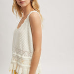 Textured Sweater Tank Top - White-Casual Tops- Hometown Style HTS, women's in store and online boutique located in Ingersoll, Ontario