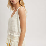 Textured Sweater Tank Top - White-Casual Tops- Hometown Style HTS, women's in store and online boutique located in Ingersoll, Ontario