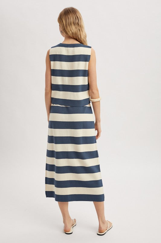 Stripe Set - Navy-Casual Dresses- Hometown Style HTS, women's in store and online boutique located in Ingersoll, Ontario